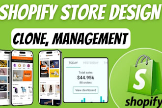 design, redesign or clone shopify store and shopify droppshipping website