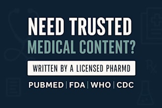write medical health articles as a licensed pharm d pharmacist