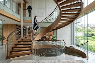 design staircase with 3d model, render and detailed drawings