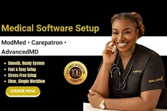 setup and manage modmed, carepatron, or advancedmd healthcare system