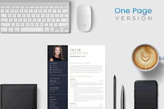design professional resume template, canva cv design, etsy shop resume template