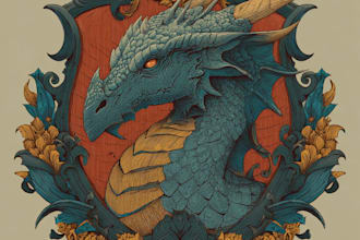 design mythical beasts, monsters, fantasy logo or illustrations
