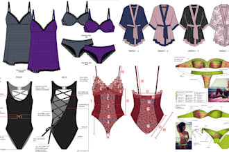 design lingerie, loungewear, sleepwear advanced tech packs