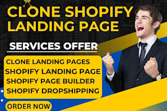 clone shopify landing page, advertorial page, one product store in replo,pagefly