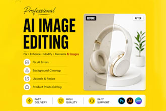 fix ai images and do photoshop photo retouching expertly