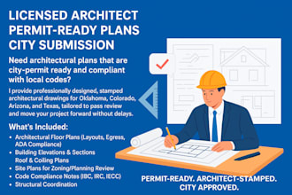 licensed architect permit ready plan city permit oklahoma colorado arizona texa