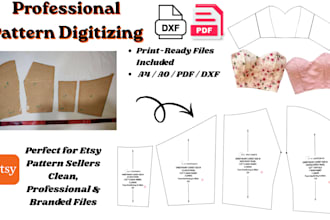 digitize your paper sewing pattern into print ready PDF