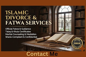 provide official fatwa, islamic divorce certificate or counseling
