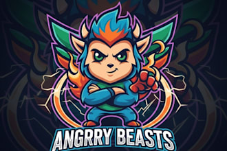 do creative monster mascot logo with t shirt design