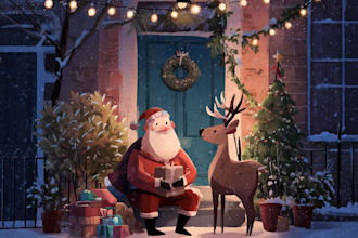 do a christmas card christmas illustration