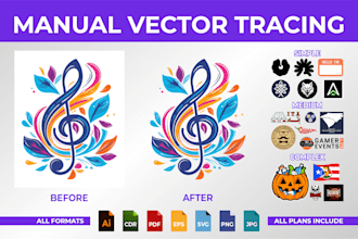 manual vector tracing, vectorize your logo, image or object