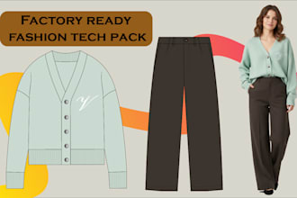 design ready to wear clothing tech pack for women