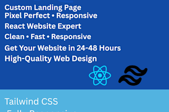 build a modern react js website or landing page with tailwind CSS