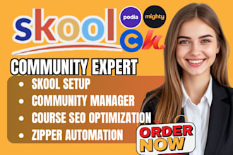 build skool community setup, skool management, circle so setup, kajabi community
