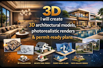 create 3d architectural models, photorealistic renders permit ready plans