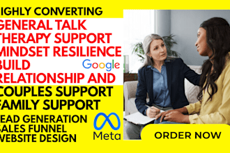 generate general talk therapy support mindset  leads and build wordpress website