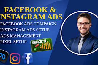 setup and manage facebook ads campaign, instagram ads, meta ads marketing