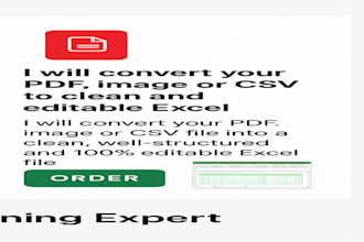 convert your PDF, image or CSV to clean and editable excel
