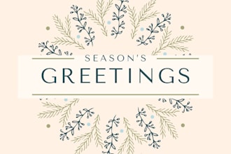 create a custom watercolor and minimalistic greeting card design