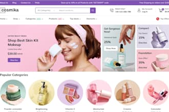 design cosmetics beauty website, beauty shopify store, cosmetics beauty store