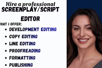 be your script doctor for rewrites coverage and editing screenplay tv pilot