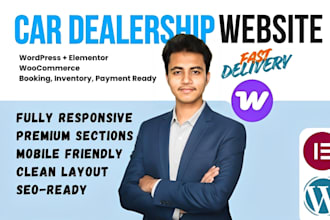 design an automotive website for rental repair or sales