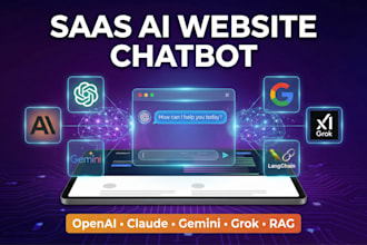 create saas ai website chatbot with openai claude langchain gemini grok rag