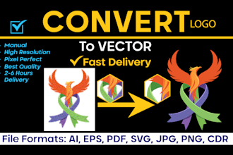 do redraw logo, png to vector, svg, vector tracing convert image to vector