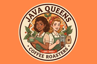 make new style for coffee shop girls mascot logo design service for 1 day
