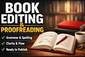 edit, proofread your book or novel for grammar, clarity, and readability