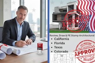 review draw and pe stamp architectural plans for california florida texas