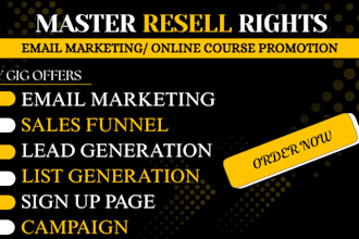 do master resell rights for email marketing with sales funnel