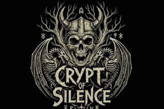 make a raw dungeon synth logo