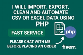 export, clean and automate CSV or excel data using PHP