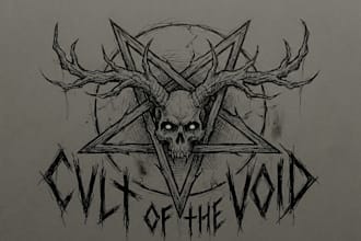 design hand draw an occult horror metal logo