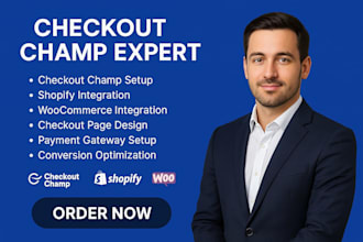 setup checkout champ, optimize shopify checkout and design sales funnel pages