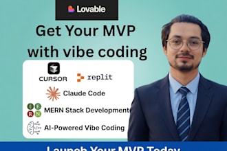your vibe coding expert using claude code, replit, lovable for website mvp