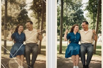 restore old photos, repair damaged images and enhance quality
