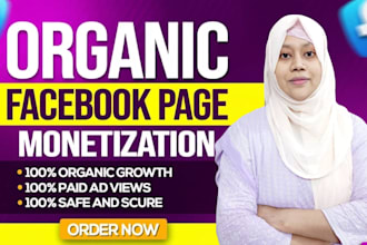 be your facebook page monetization expert,complete organic promotion
