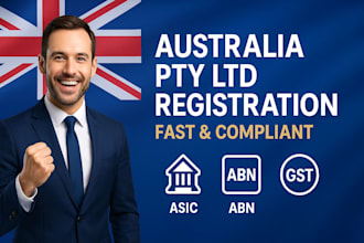 register your australia pty ltd company ,asic, abn, gst setup fast