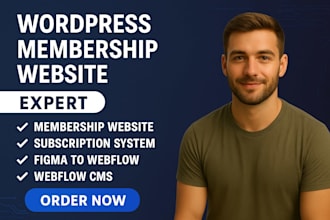 build wordpress membership subscription website figma to webflow, webflow expert