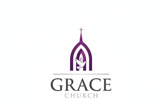 do modern church religious christian ministry business logo design