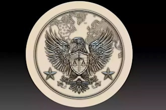 stylized 3d logo,premium design,cnc 3d stl model,3d rendering,zbrush,3d printing
