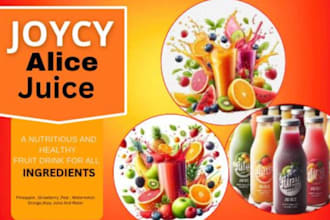design modern beverage, juice and energy drink bottle labels