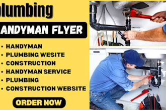 design custom plumber handyman and cleaning service flyer plumbing construction