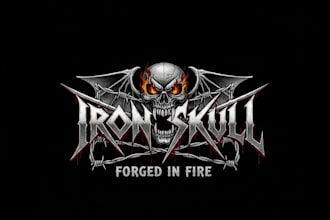 create an old school heavy metal logo