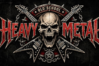 create an old school heavy metal logo