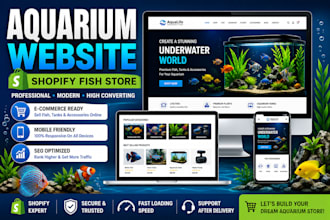 design aquarium website fish store shopify aquarium ecommerce website