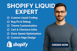 do shopify liquid, custom coding, bug fixing, store design and shopify speed