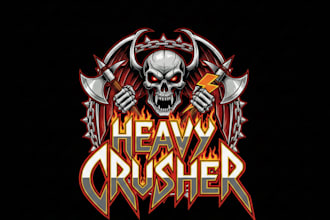 design a retro heavy metal logo